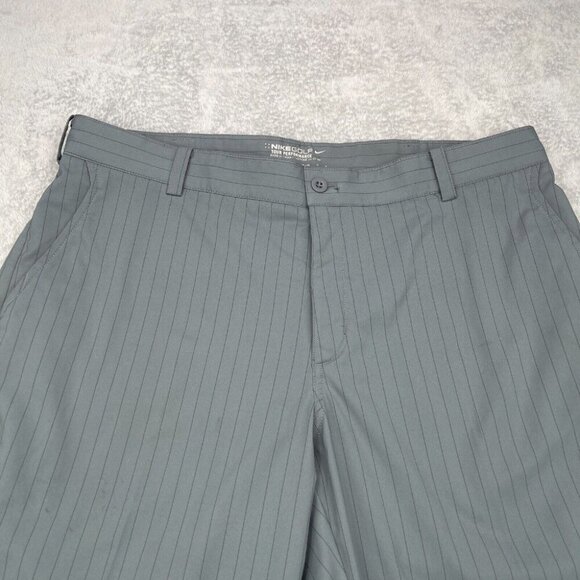 Nike Tour Performance Golf Pants Mens 35x28 Gray Pinstripe Stretch Straight Leg - Picture 2 of 15